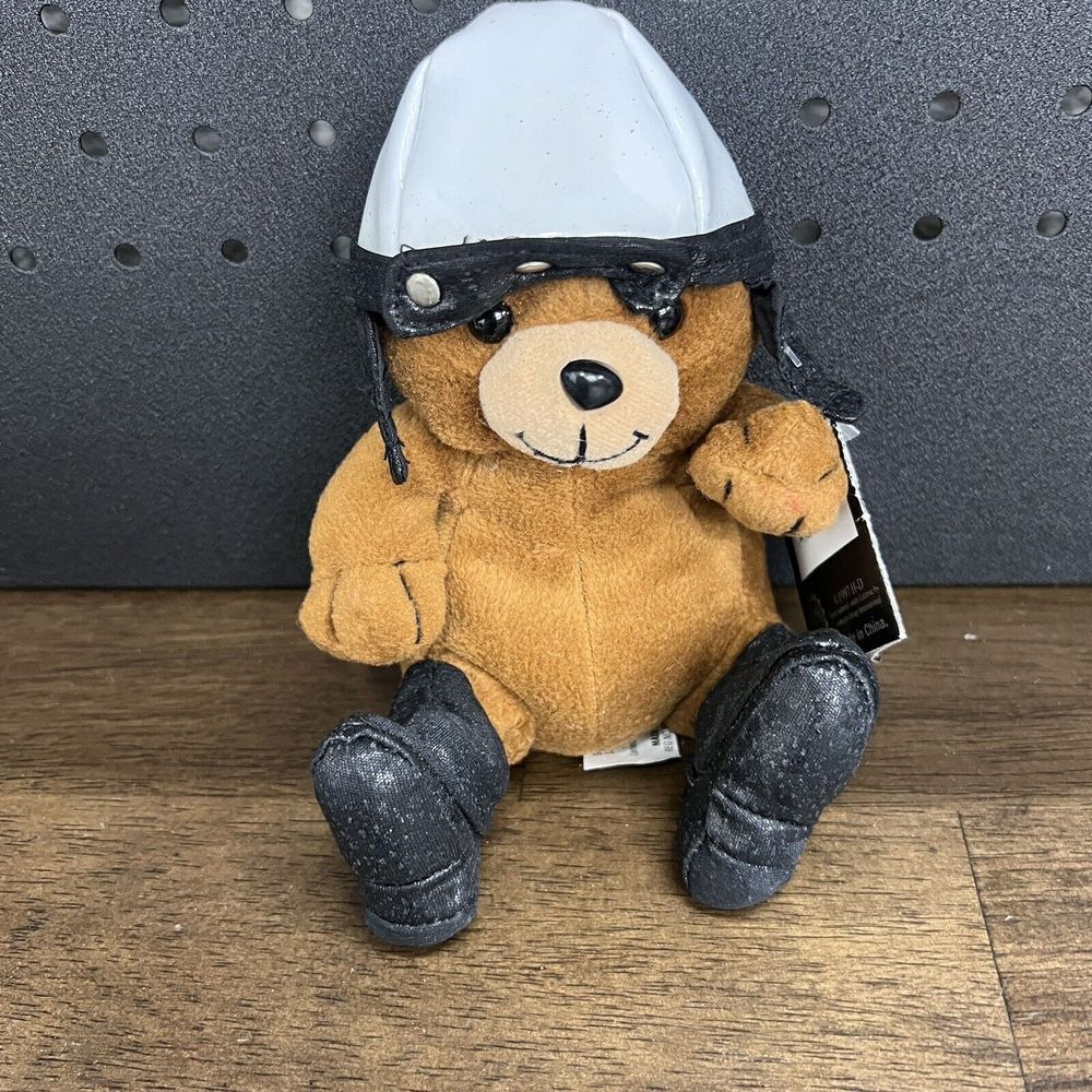 Vintage Harley Davidson 6" Teddy Bear Beanbag Plush 1997 New "Big Twin"
